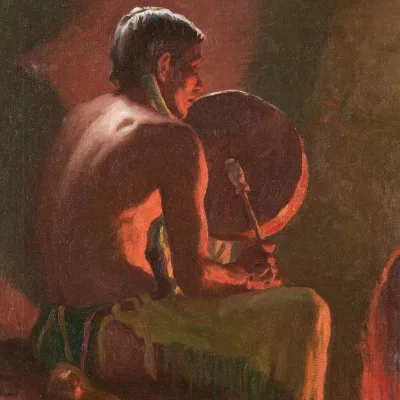 Joseph Henry Sharp - Bawling Deer, Firelight and Daylight, early 20th century