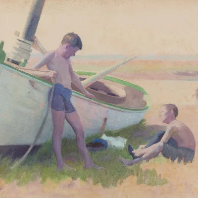 Thomas Pollock Anshutz - Two Boys by a Boat—Near Cape May, 1894