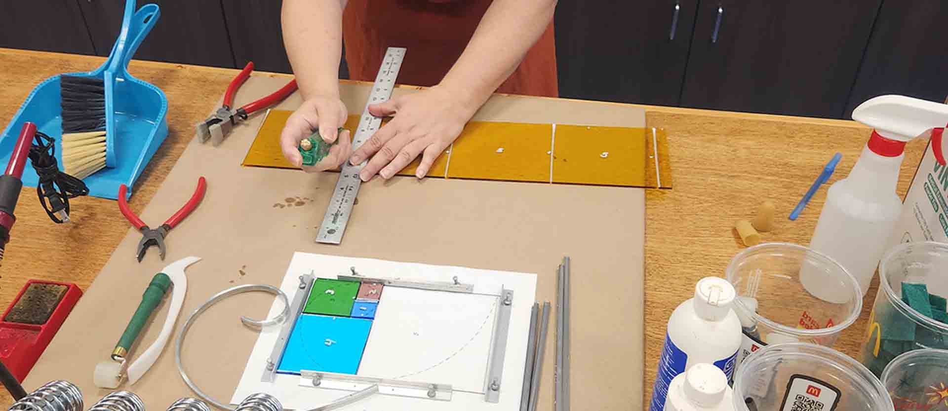students in glass class