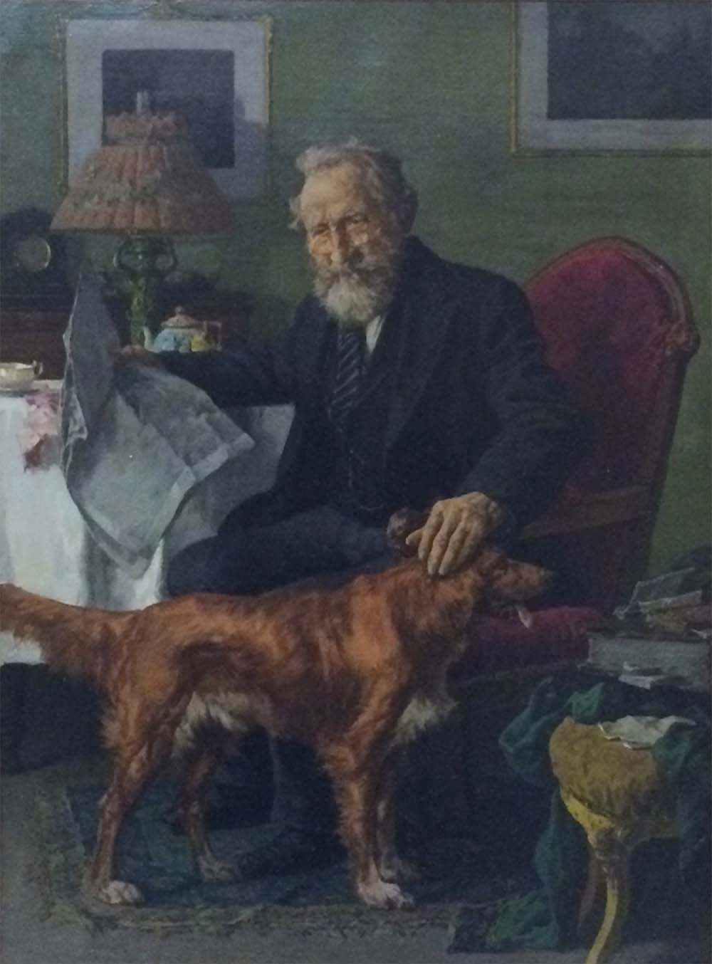 Fig. 3 - Louis Charles Moeller (American, 1855-1930), Man’s Best Friend, oil on canvas, 16 ¼ x 12 3/8 inches. TRRF Collection.