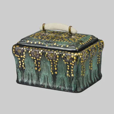 Tiffany Studios - Humidor with Dragonfly and Arrowhead designs