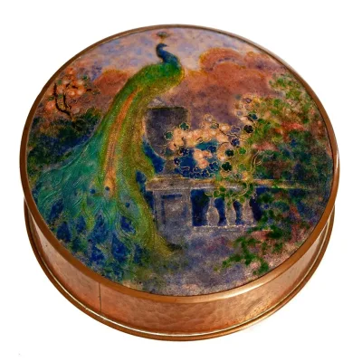 Frank J. Marshall - Peacock canister, c. early 20th century