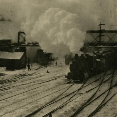 Alfred Stieglitz - New York Central Yard from The Artistic Side of Photography, 1911 (negative 1903)