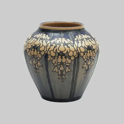 Newcomb Pottery - Vase with Conventionalized Wisteria Blossoms - Mazie Theresa Ryan, American, 1880-1946, designer and decorator - Joseph Fortune Meyer, American, 1848-1931, maker