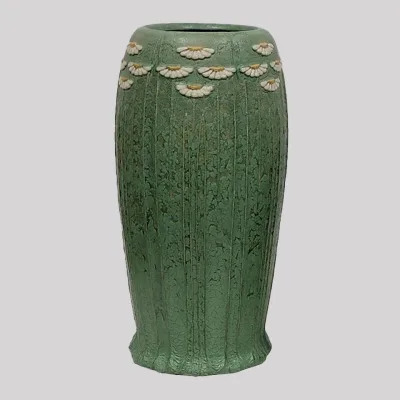 Grueby Pottery - Vase with Narcissuses (Model no. 181), c. 1899-1903 - George Prentiss Kendrick, American, 1850-1919, designer - Marie A. Seaman, American, 1868-1907, maker