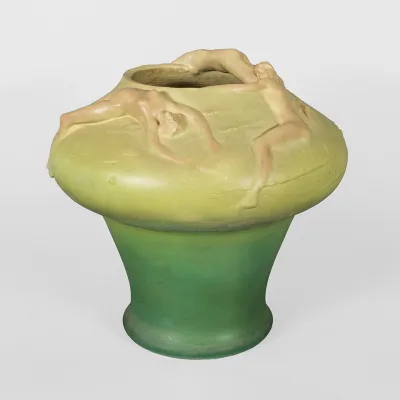 Valentien Pottery Company - Vase with three figures, c. 1911-1913 - Anna Marie Valentien, American, 1862-1947, designer and maker