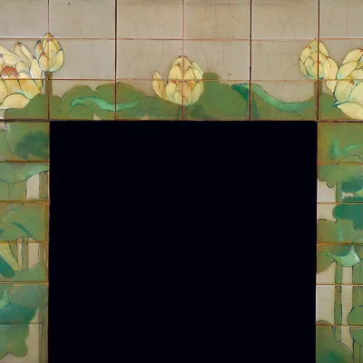 Waterlily mantel facing (no. A119), c. 1904