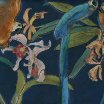 Rookwood Pottery - Parrots and Orchids